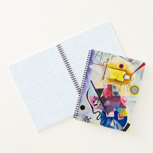 Moderne Kunst Abstract Kandinsky Geel Rood Blauw Notitieboek (Binnen)