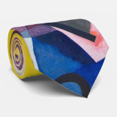 Moderne Kunst Abstract Kandinsky Geel Rood Blauw Stropdas (Opgerold)