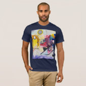 Moderne Kunst Abstract Kandinsky Geel Rood Blauw T-shirt (Voorkant volledig)