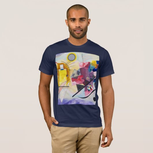 Moderne Kunst Abstract Kandinsky Geel Rood Blauw T-shirt (Voorkant volledig)