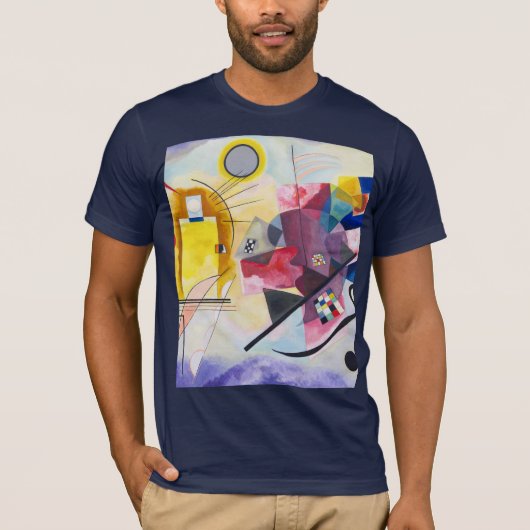 Moderne Kunst Abstract Kandinsky Geel Rood Blauw T-shirt (Voorkant)