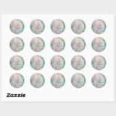 Moderne Kunst Abstract Schilder Waterverf Kunstena Ronde Sticker (Vel)