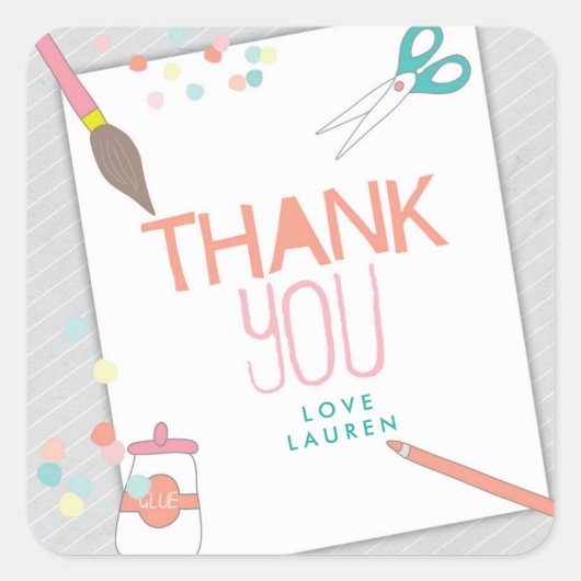 Moderne kunst & ambacht Party Sticker (Voorkant)