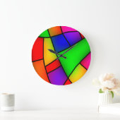 Moderne kunst, artistieke, kleurrijke mozaïek grote klok (Huis)