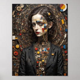 Moderne kunst Avant-Gardistische stijl vrouw abstr Poster