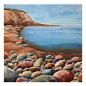 Moderne kunst Blues en Browns Seascape Coast Perfect Poster (Voorkant)