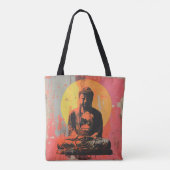 Moderne kunst Boeddha Tote Bag (Achterkant)