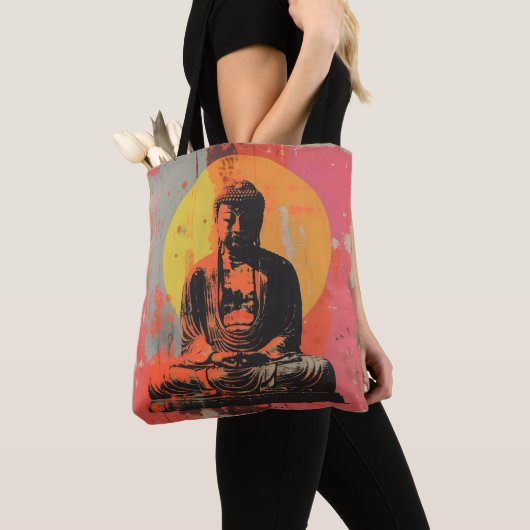 Moderne kunst Boeddha Tote Bag (Dichtbij)