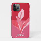 Moderne Kunst Calla Lily Rood Roze Monogram Case-Mate iPhone Case (Achterkant)