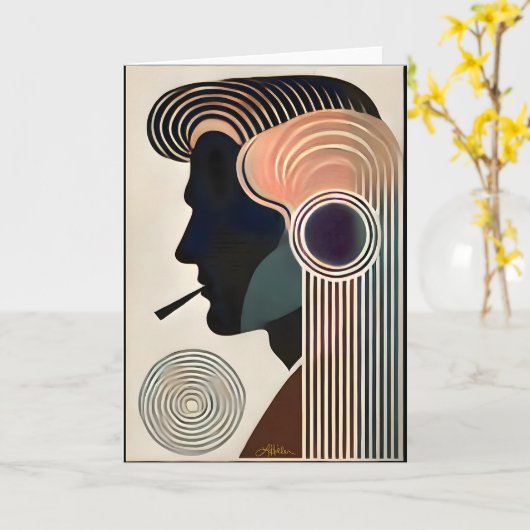 Moderne kunst contemplatie midden eeuw kaart (Gele Bloem)