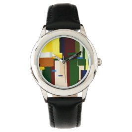 Moderne Kunst Custom Roestvrij Staal Horloge