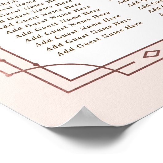 Moderne kunst deco Blush roze roze roodbruine brui Poster (Hoek)