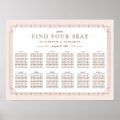 Moderne kunst deco Blush roze roze roodbruine brui Poster (Voorkant)