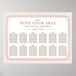 Moderne kunst deco Blush roze roze roodbruine brui Poster