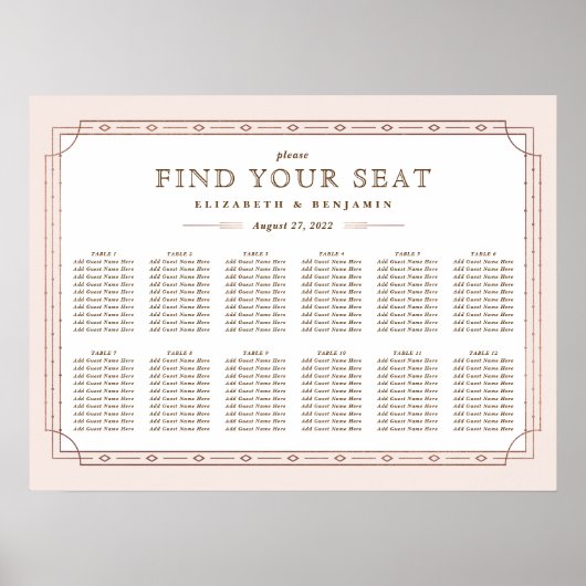 Moderne kunst deco Blush roze roze roodbruine brui Poster (Voorkant)