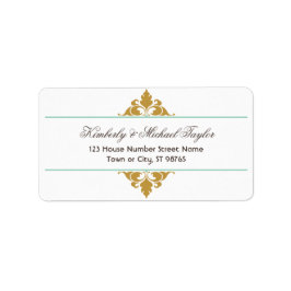  moderne kunst Deco Mint & Gold Wedding Etiket