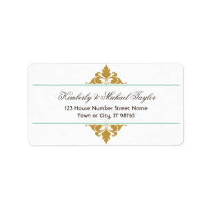  moderne kunst Deco Mint & Gold Wedding Etiket