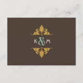  moderne kunst Deco Mint & Gold Wedding Informatiekaartje (Achterkant)