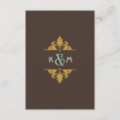 moderne kunst Deco Mint & Gold Wedding Informatiekaartje (Achterkant)