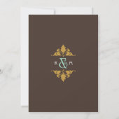  moderne kunst Deco Mint & Gold Wedding Kaart (Achterkant)