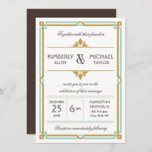  moderne kunst Deco Mint & Gold Wedding