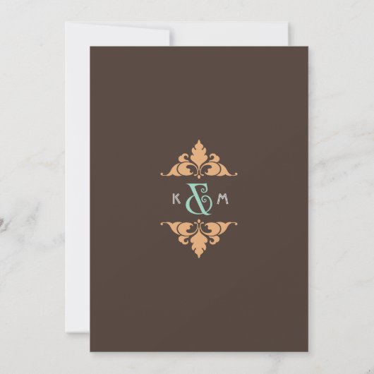  moderne kunst Deco Mint & Gold Wedding Save The Date (Achterkant)