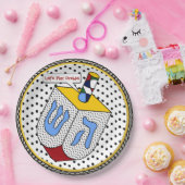 Moderne kunst Dreidel Gone Dotty (gepersonaliseerd Papieren Bordje (Feest)