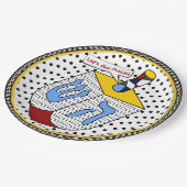 Moderne kunst Dreidel Gone Dotty (gepersonaliseerd Papieren Bordje (Gekanteld)