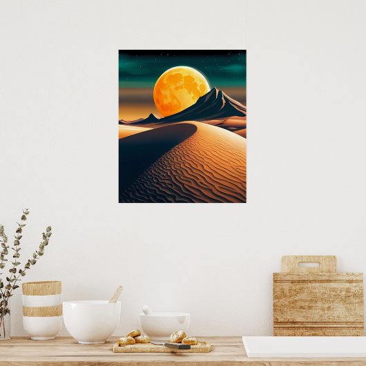 Moderne kunst duin ruimte landschap poster (Keuken)