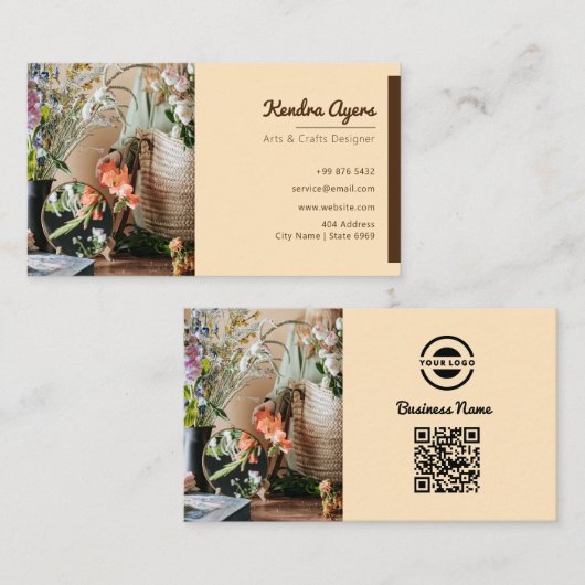 Moderne kunst en ambachten | Minimalistisch Visitekaartje (Voorkant / Achterkant)