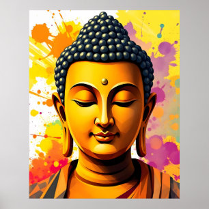 Moderne kunst Gautama Boeddha Digitale Schilderi Poster