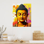 Moderne kunst | Gautama Boeddha Digitale Schilderi Poster (Keuken)