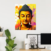 Moderne kunst | Gautama Boeddha Digitale Schilderi Poster (Thuiskantoor)
