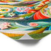 Moderne kunst geborduurd kijken voorjaar landschap poster (Hoek)