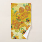 Moderne kunst geel Sinaasappel zonnebloemen olieve Bad Handdoek (Handdoek)