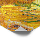 Moderne kunst geel Sinaasappel zonnebloemen olieve Poster (Hoek)