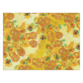 Moderne kunst geel Sinaasappel zonnebloemen olieve Tafelkleed (Voorkant (Horizontaal))