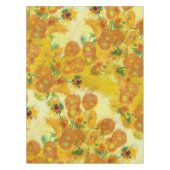Moderne kunst geel Sinaasappel zonnebloemen olieve Tafelkleed (Voorkant)