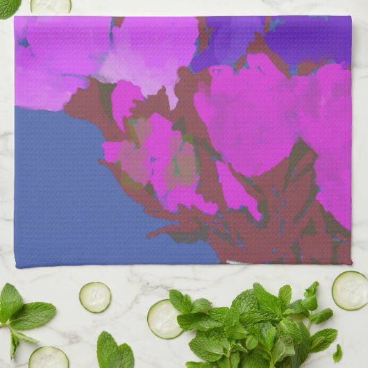 Moderne Kunst Gelukkige Kleurrijke Bloemen +Custom Theedoek (Gevouwen)