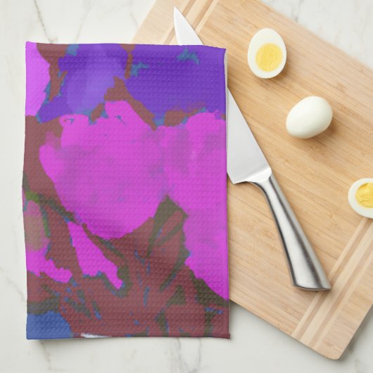 Moderne Kunst Gelukkige Kleurrijke Bloemen +Custom Theedoek (Quarter Fold)