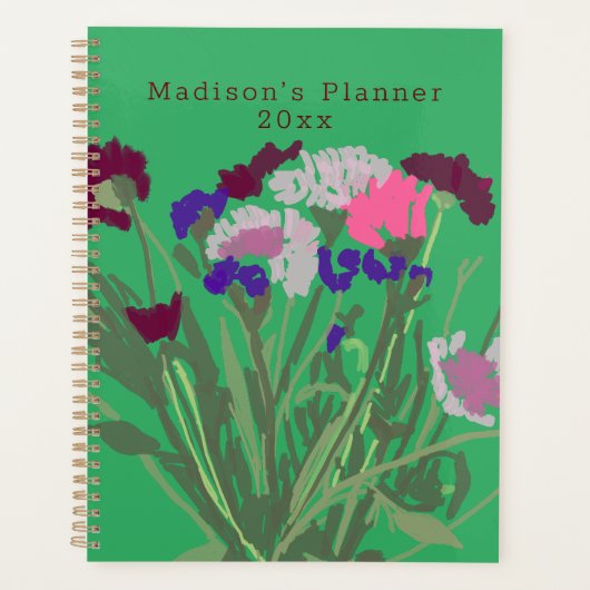 Moderne Kunst Gelukkige Kleurrijke Wildflower +Cus Planner (Voorkant)