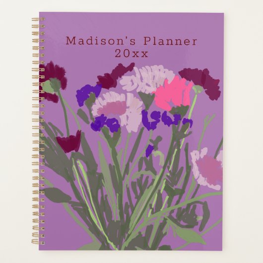 Moderne Kunst Gelukkige Kleurrijke Wildflower +Cus Planner (Voorkant)