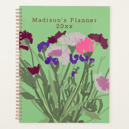 Moderne Kunst Gelukkige Kleurrijke Wildflower +Cus Planner (Voorkant)