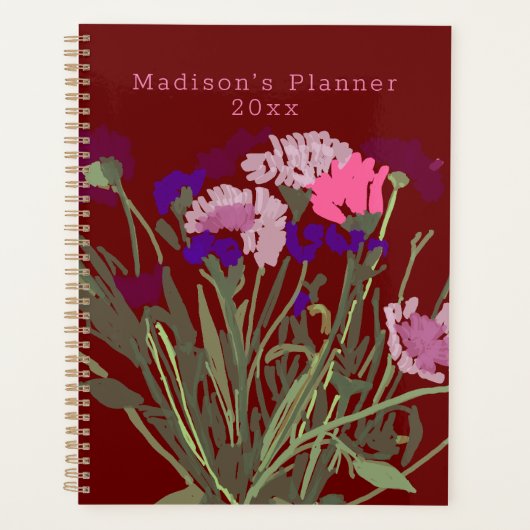 Moderne Kunst Gelukkige Kleurrijke Wildflower +Cus Planner (Voorkant)