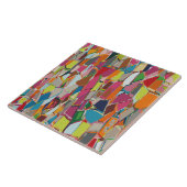 Moderne kunst Geometrische deco uit meerdere kleur Tegeltje (Zijkant)