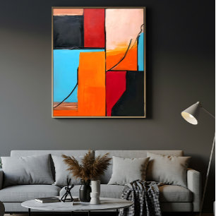 moderne kunst, geometrische vormen, abstract ontwe poster