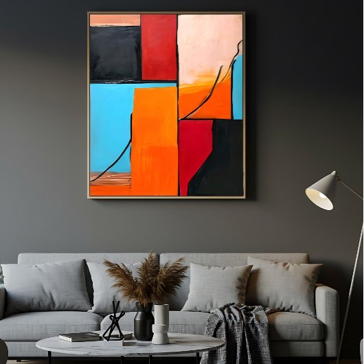 moderne kunst, geometrische vormen, abstract ontwe poster