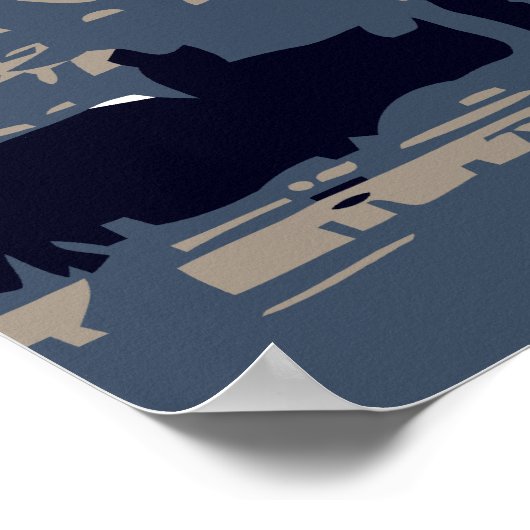 Moderne kunst: Golden Gate Bridge en skyline Poster (Hoek)