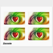 Moderne kunst hart, chic liefdespatroon cadeaus vo rechthoekige sticker (Vel)