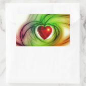 Moderne kunst hart, chic liefdespatroon cadeaus vo rechthoekige sticker (Tas)